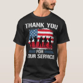 T-shirt Merci Pour Votre Service Fier Jour Des Anciens Com (Devant)