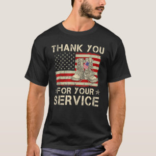 T-shirt Merci pour votre service Vétérans Fier USA