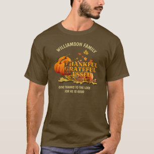 T-shirt MERCI RECONNAISSANT BLESSEE Famille Thanksgiving