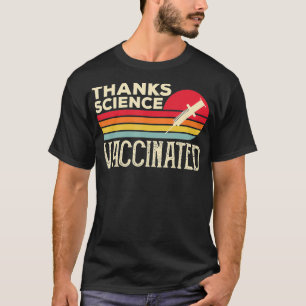 T-shirt Merci Science Vacciné Retro Vintage Pro Vaccin