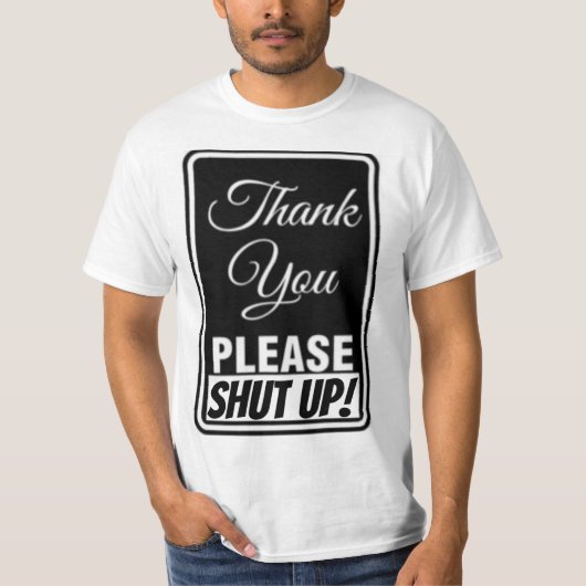 T-shirt Merci, S'Il Vous Plaît Fermez-La ! (Devant)