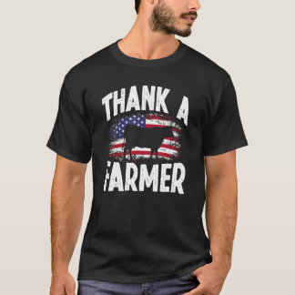 T-shirt Merci Un Agriculteur Américain Drapeau USA Fier Ag