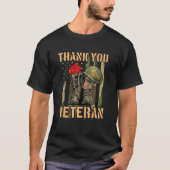 T-shirt Merci vétérans Bottes de combat Veter Poppy-Flower (Devant)