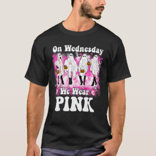 T-shirt Mercredi Nous Portons Pink Ghost Dance Halloween