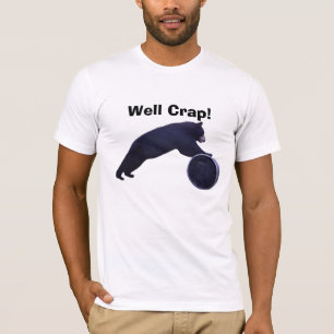 T-shirt Merde bonne ! Ours noir contre la chemise de baril