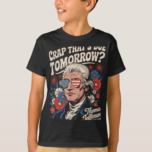 T-shirt Merde que demain Thomas Jefferson Funny Flo (Devant)