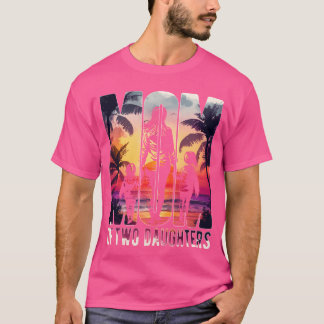 T-shirt Mère avec deux filles Fête des mères Plage maman f