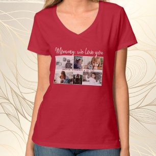 T-shirt Mère avec enfants et famille Maman 6 Photo Collage