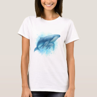 T-shirt Mère baleine à bosse et veau