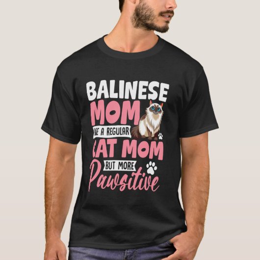 T-shirt Mère balinaise comme mère de chat ordinaire (Devant)