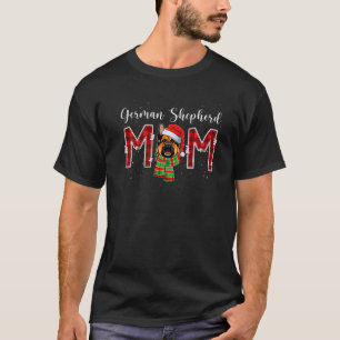 T-shirt Mère Berger Allemand Chapeau Santa Carreaux Mère d