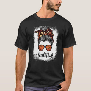 T-shirt Mère blanchie Vie Basketball Maman Leopard Messy B