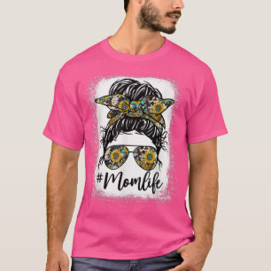 T-shirt Mère blanchie Vie Tournesol Mère Vie Léopard Menso