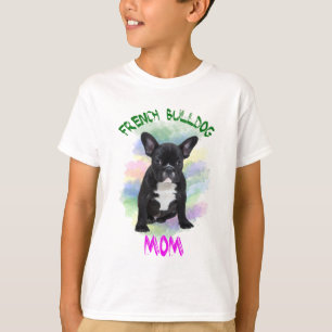 T-shirt Mère Bouledogue Français Peinture à l'huile Aquare