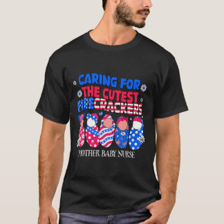 T-shirt Mère Byby Nurse Patriotique Usa Drapeau American I