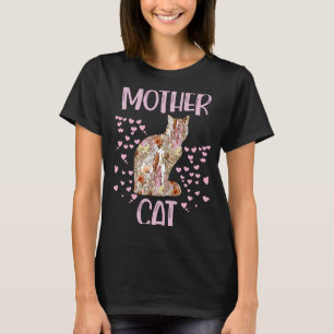 T-shirt Mère Chat Floral Famille Fleurs de la Fête des Mèr