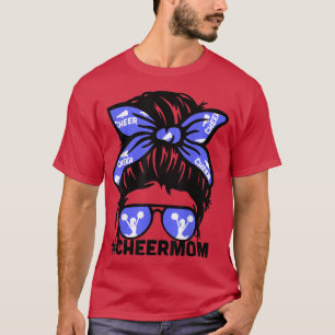 T-shirt Mère Cheer Mama Blue Megaphone Cheerleader Maman