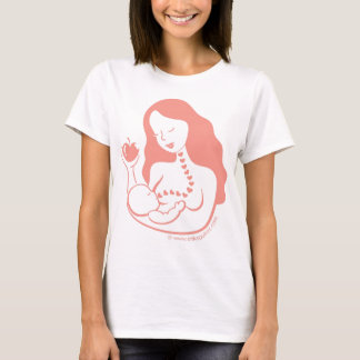 T-shirt Mère d'allaitement au sein et bébé, consommation
