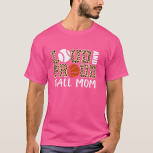 T-shirt Mère De Bal Léopard De Baseball Léopard Et Fier