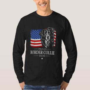 T-shirt Mère de Border Collie fière Drapeau américain Patr