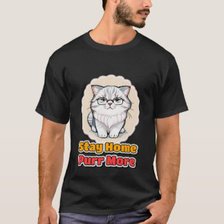 T-shirt Mère de chat à domicile Cadeau amusant pour amateu