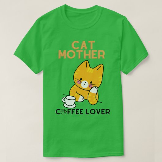 T-shirt Mère de chat amateur de café 2 (Design devant)