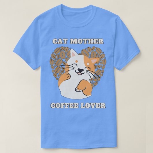 T-shirt Mère de chat amoureux du café 210 (Design devant)