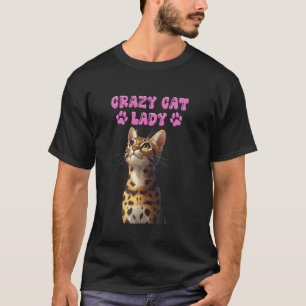T-shirt Mère de chat Bengal FEMME FOLLE DE CHAT Bengal Ben
