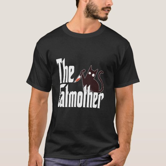 T-shirt Mère de chat drôle Catmère Chat noir fou Mère chat (Devant)