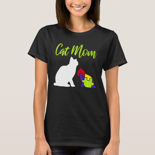 T-shirt Mère de chat fière Autisme Mère Asperger TSA Autis (Devant)