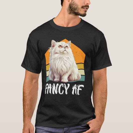 T-shirt Mère de chat persan FANCY AF Propriétaire de chat (Devant)