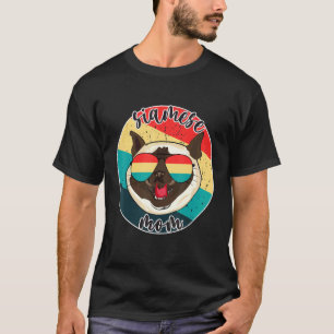 T-shirt Mère de chat siamois rétro vintage