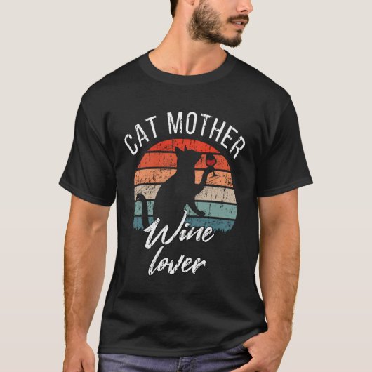 T-shirt Mère de chat Vin   Propriétaire de chat (Devant)