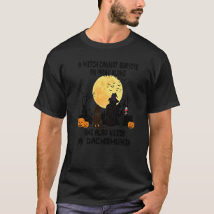 T-shirt Mère de chien teckel vin et sorcière Costume d'Hal
