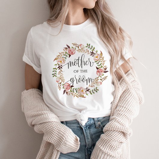 T-shirt mère de la couronne fleurie du marié -2