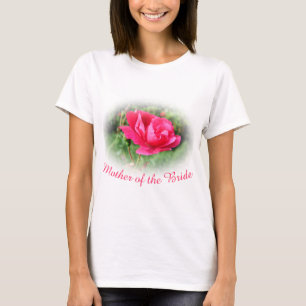 T-shirt Mère de la mariée fleur de rose rose ravissante