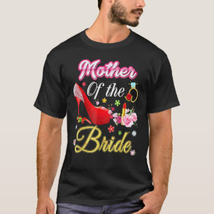 T-shirt Mère De La Mariée Joyeux Mariage Flower Rose Chaus