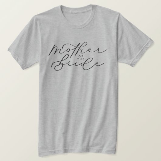 T-shirt Mère de la mariée mignonne Script maillot de la fê (Design devant)