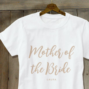 T-shirt Mère de la mariée personnalisable beige blanc