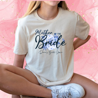 T-shirt Mère de la mariée-rustique Dusty Blue Aquarelle