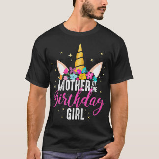 T-shirt Mère De L'Anniversaire Fille Mommy Cadeaux Unicorn