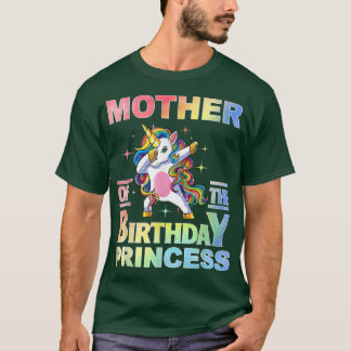 T-shirt Mère De L'Anniversaire Princesse Dabbing Unicorn G