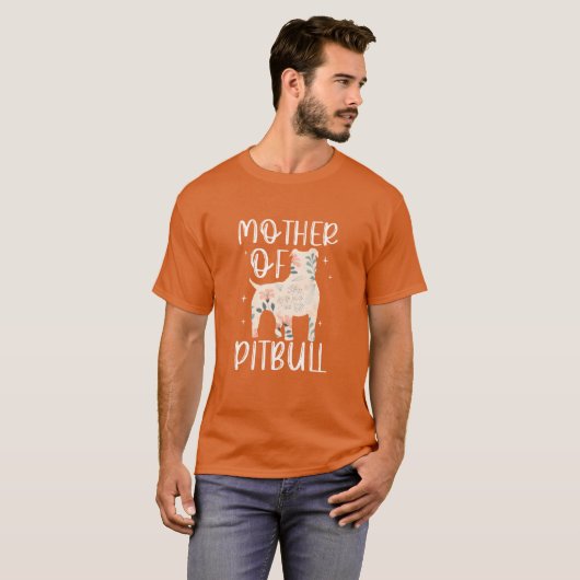 T-shirt Mère de Pitbull amis (Devant entier)