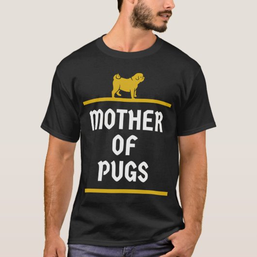 T-shirt Mère de pug... (Devant)