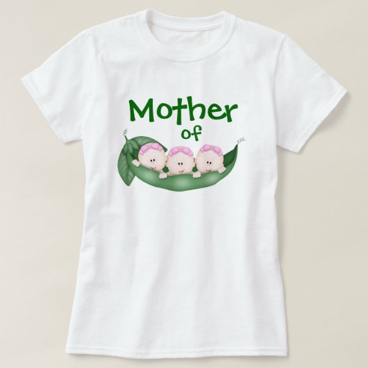 T-shirt Mère des filles triplées (Design devant)