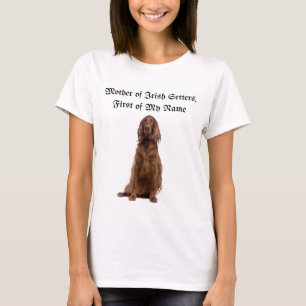 T-shirt Mère des Setters irlandais, prénom de mon nom