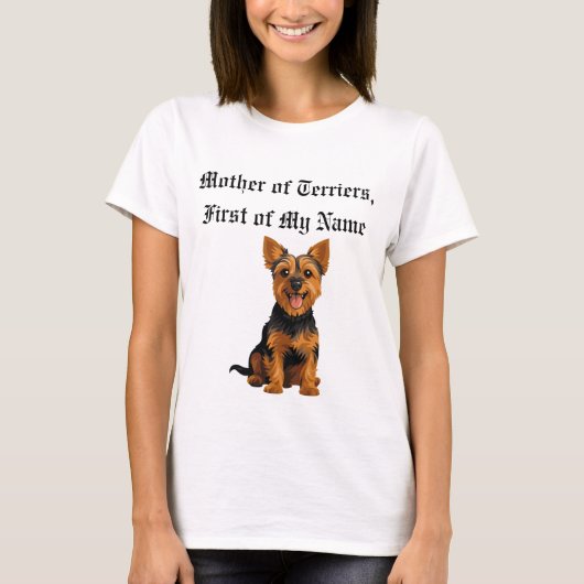T-shirt Mère des Terriers, Prénom de mon nom (Devant)