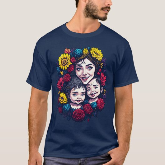 T-shirt Mère du garçon jumeau (Devant)