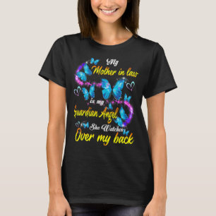 T-shirt Mère En Droit Mon Ange Gardien Regarde En Arrière
