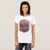 T-shirt MÈRE ENSEIGNANTE SUPERHÉROS Conception moderne Or (Devant entier)